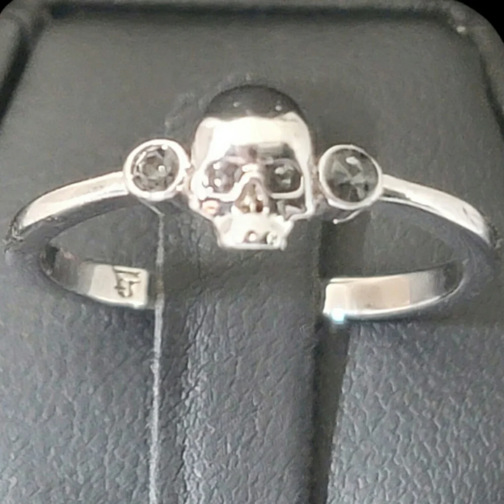 Dainty Silver Skull Ring Size 10